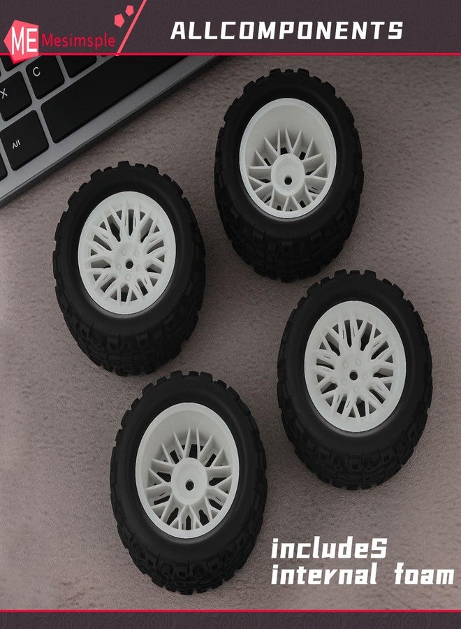 Mesimsple Pre-glued Wheel and Tires Nylon Branch Rim for Arrma 1/18 Granite Grom for 1/16 H16BM H16DR Series Upgrade Parts White - Image 4